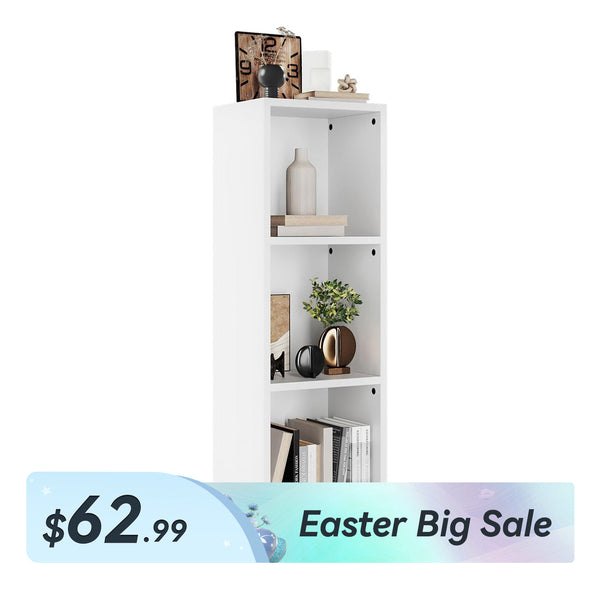 11.8" Width Tall Narrow 3-Tier Cube  Bookshelf
