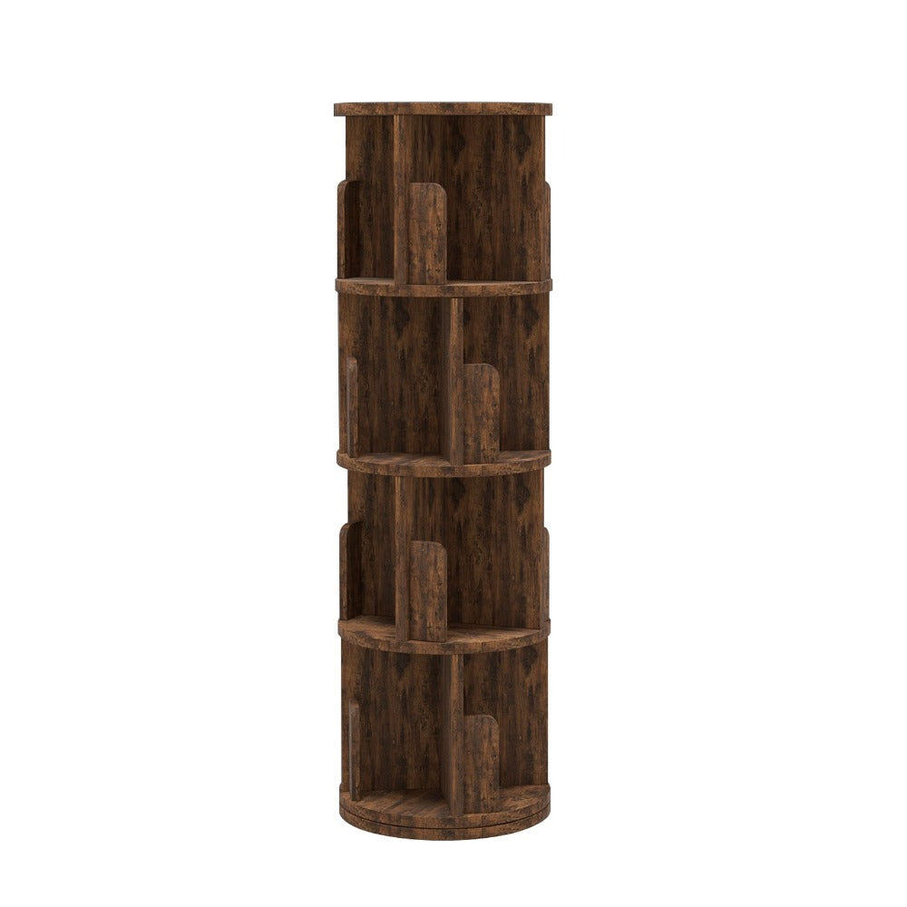 
                  
                    360 Display Rotating Small Corner Bookshelf, 4 Tier Wood Floor Standing Bookshelf Organizer, Brown
                  
                