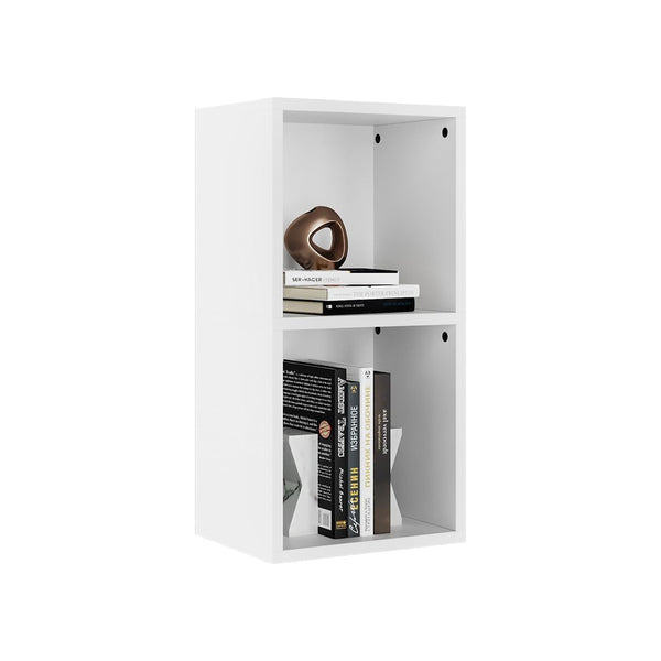 11.8" Width Tall Narrow 2-Tier Cube Bookshelf