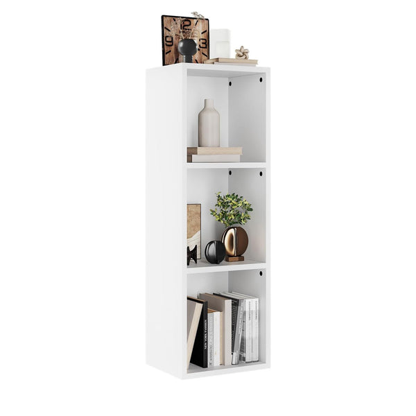 11.8" Width Tall Narrow 3-Tier Cube  Bookshelf