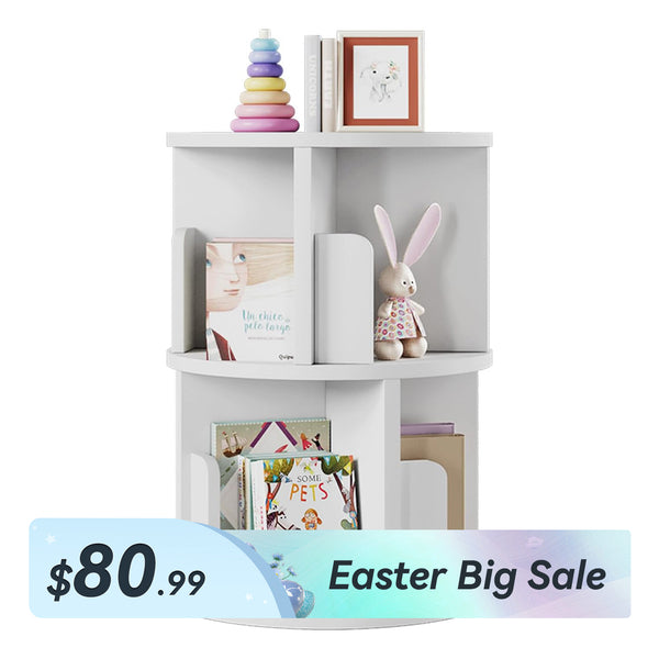 15.7" Wide 2/4/5-Tier 360° Rotating Bookshelf for Small Footprint