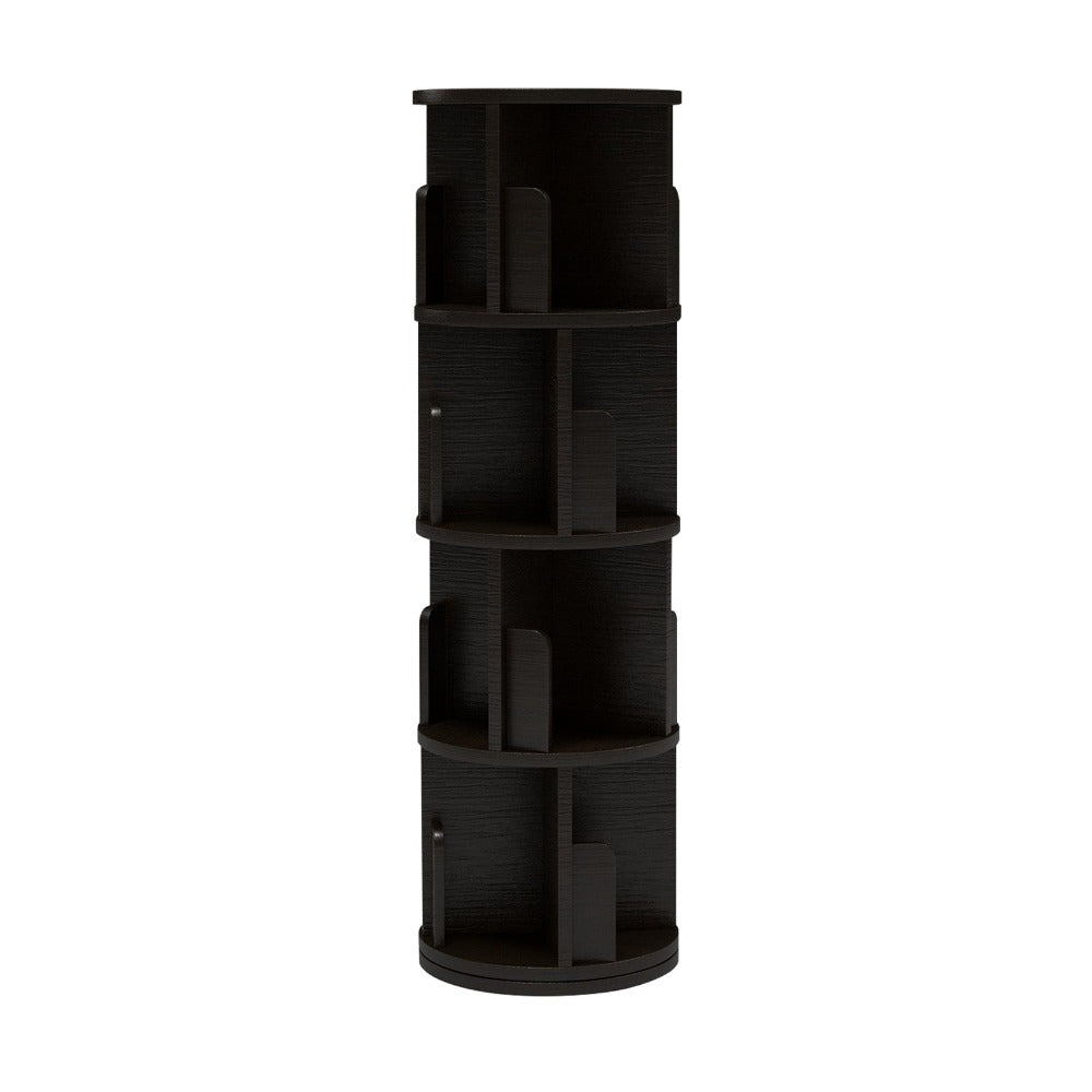 
                  
                    360 Display Rotating Small Corner Bookshelf, 4 Tier Wood Floor Standing Bookshelf Organizer, Black
                  
                