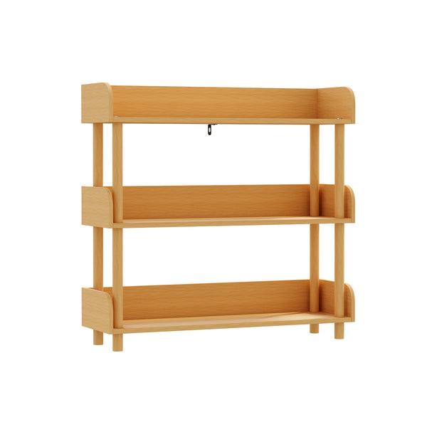 3-Tier Wooden Open Bookshelf with Standing Storage Rack