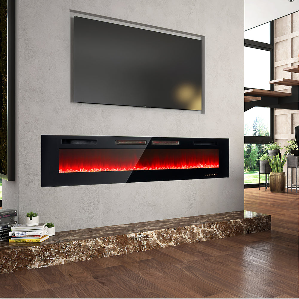 
                  
                    68 inch Recessed / Wall Mounted Electric Fireplace, 750/1500W, Remote Control, 12 Color Flame
                  
                