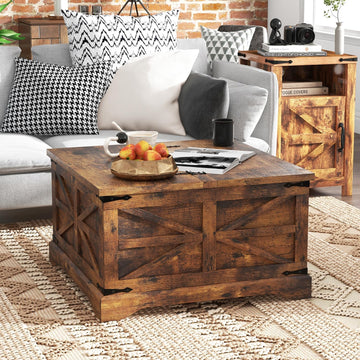31" Retro Farmhouse Coffee Table, 3-Piece Set