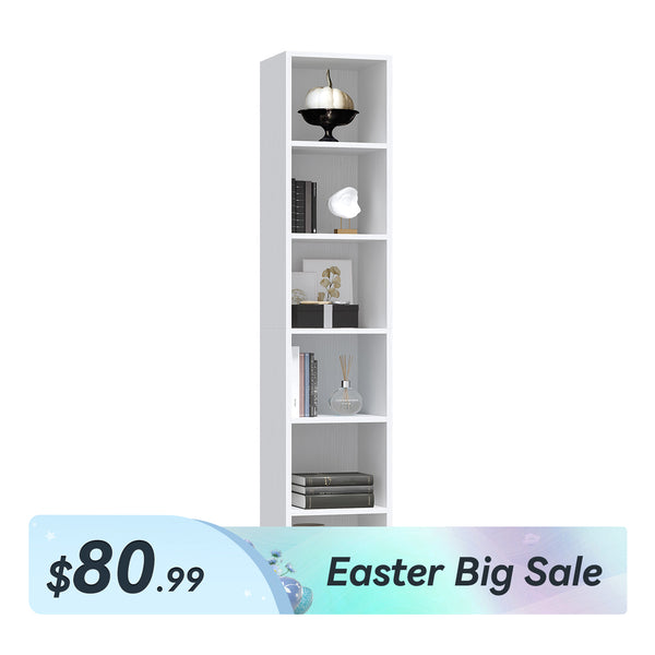 11.8" Width 5/6-Tier Cube Tall Narrow Bookshelf