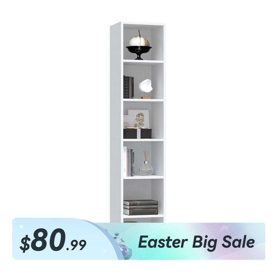11.8" Width 5/6-Tier Cube Tall Narrow Bookshelf
