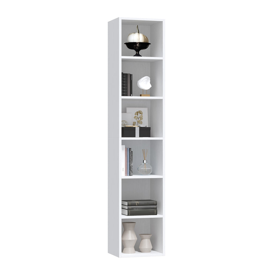 11.8" Width 5/6-Tier Cube Tall Narrow Bookshelf