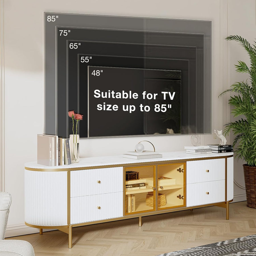 70" Luxury Modern Faux Marble Coffee Table