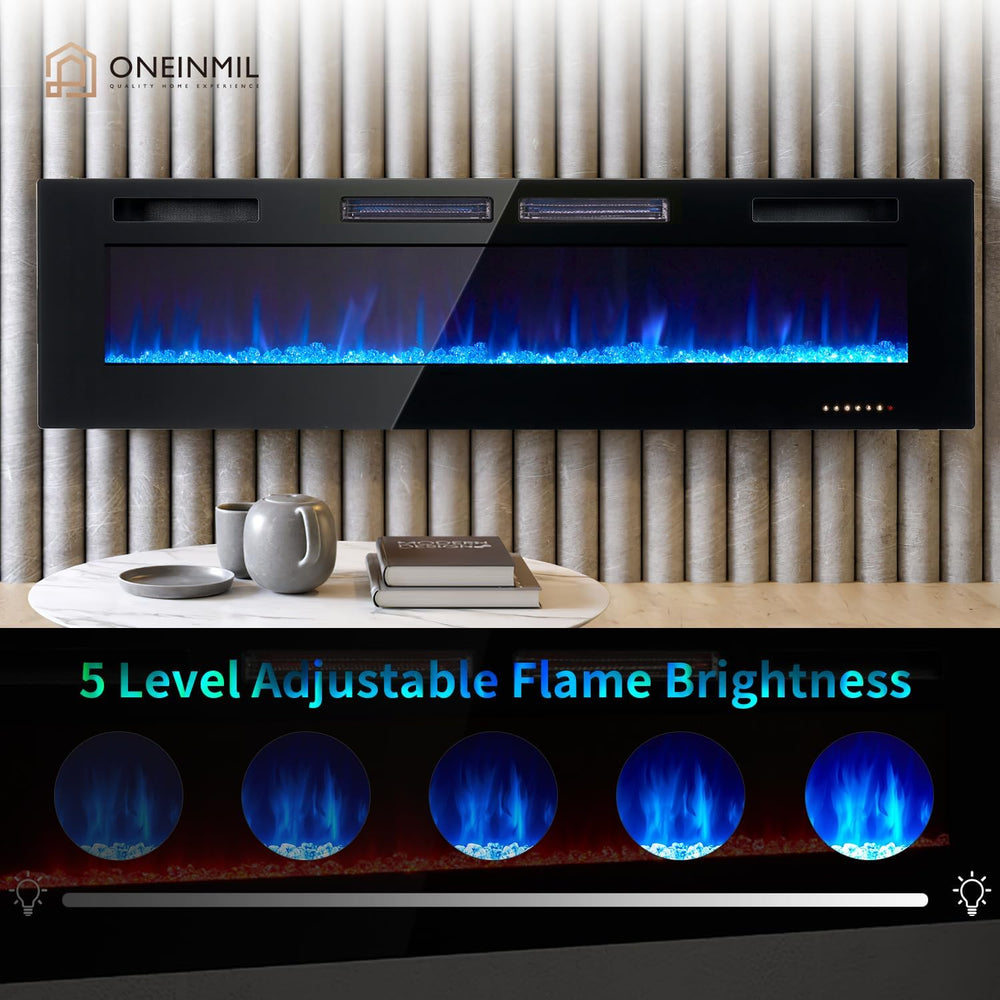 
                  
                    68 inch Electric Fireplace, 750/1500W, Recessed / Wall Mounted, Remote Control, 12 Color Flame
                  
                