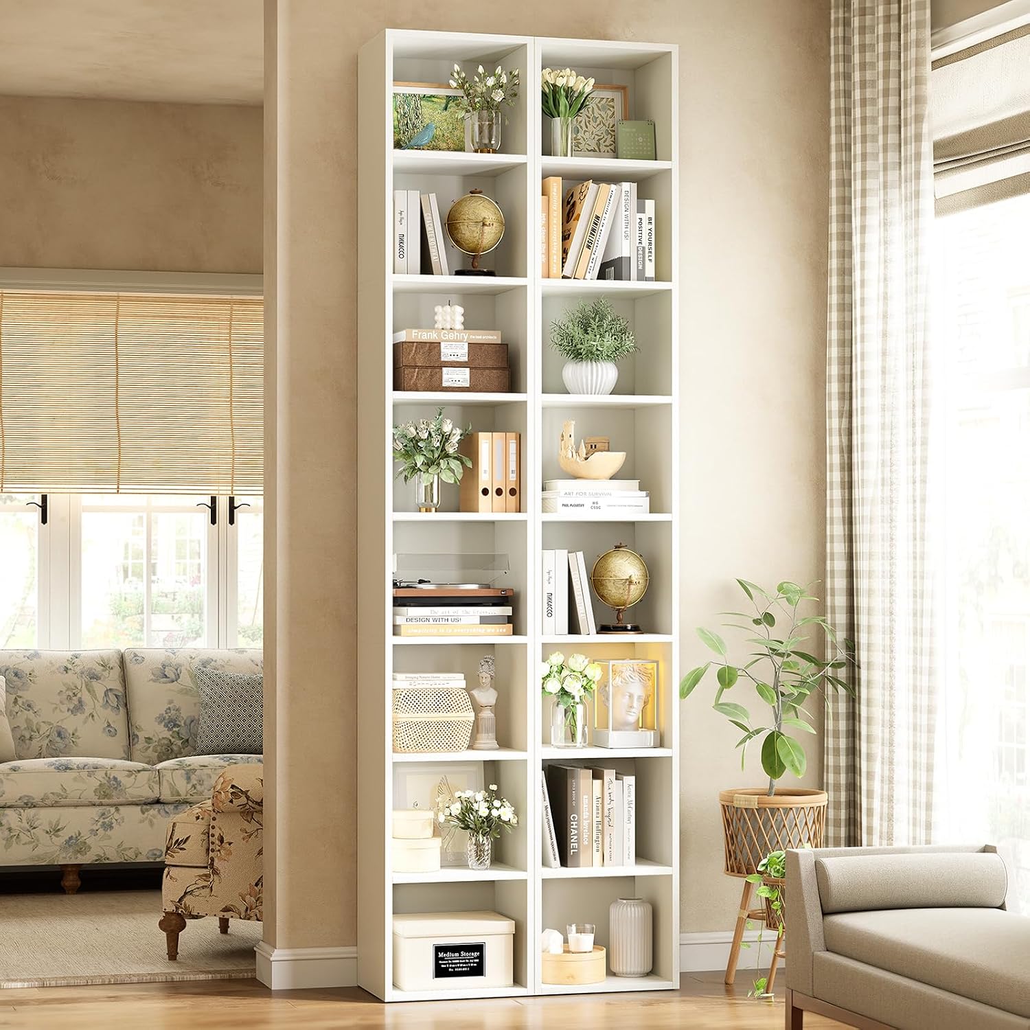 Oneinmil Narrow Cube Bookcase with Display Shelves – ONEINMIL