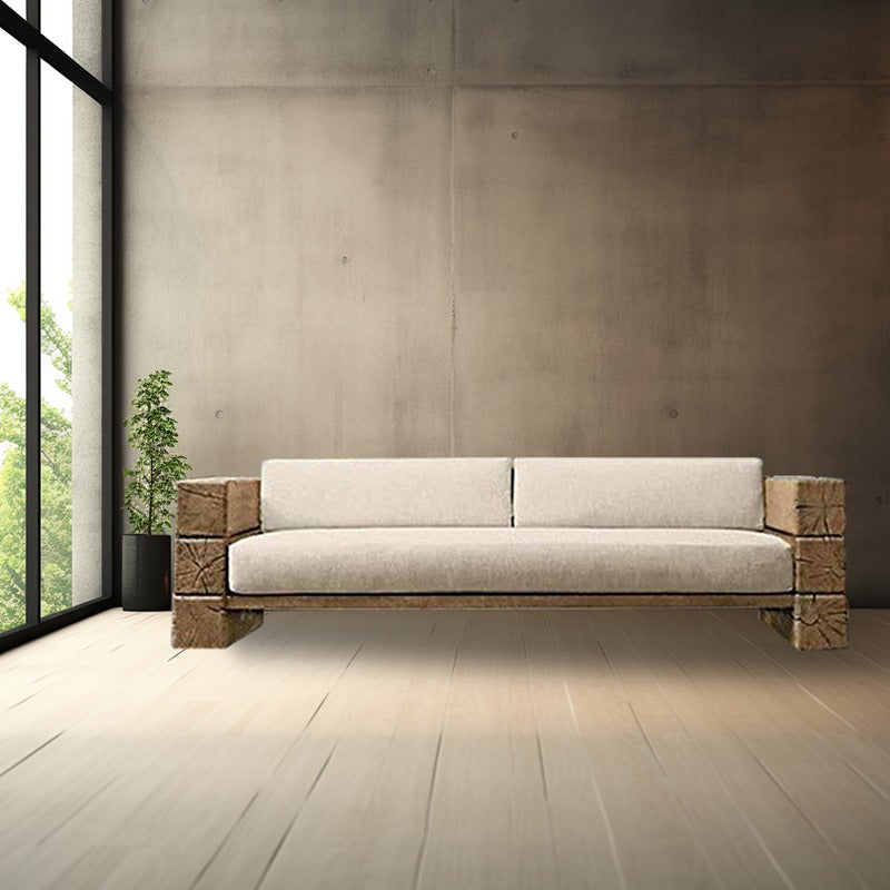 
                  
                    Natural Beam Wood Sofa for 3 People, Rustic Barn Wood, Handmade
                  
                
