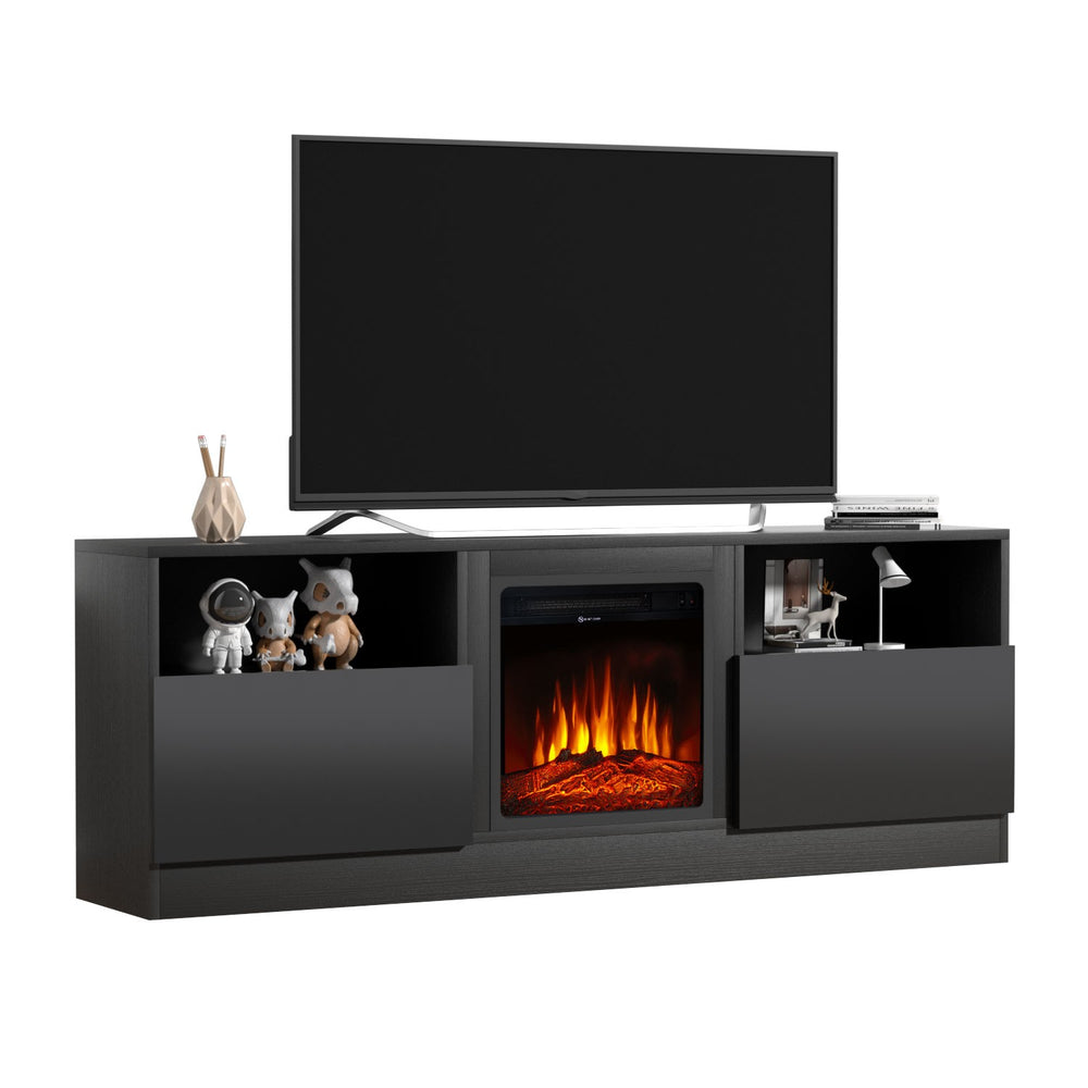 
                  
                    65 Inch Modern TV Cabinet with 18 Inch Electric Fireplace for TV up to 75", Black
                  
                