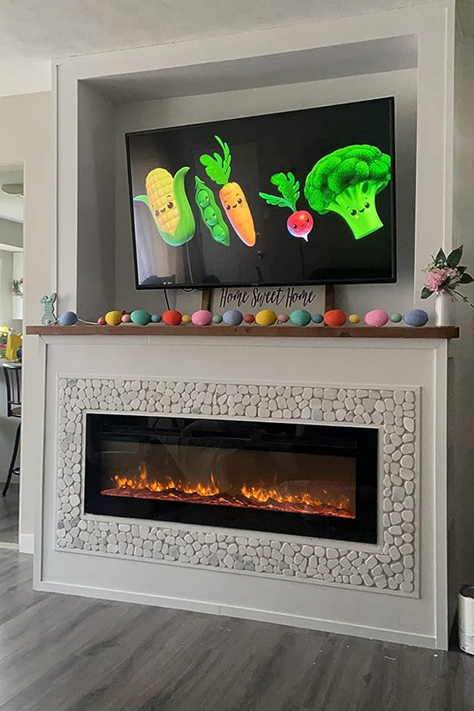 
                  
                    60 inch Electric Fireplace, 750/1500W, Recessed / Wall Mounted, Remote Control, 12 Color Flame
                  
                