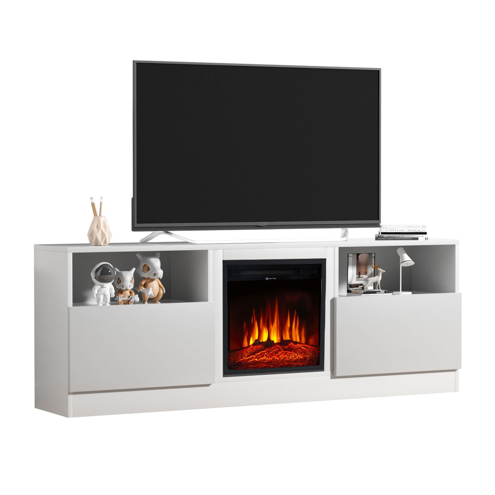 
                  
                    65 Inch Modern TV Cabinet with 18 Inch Electric Fireplace for TV up to 75", White
                  
                
