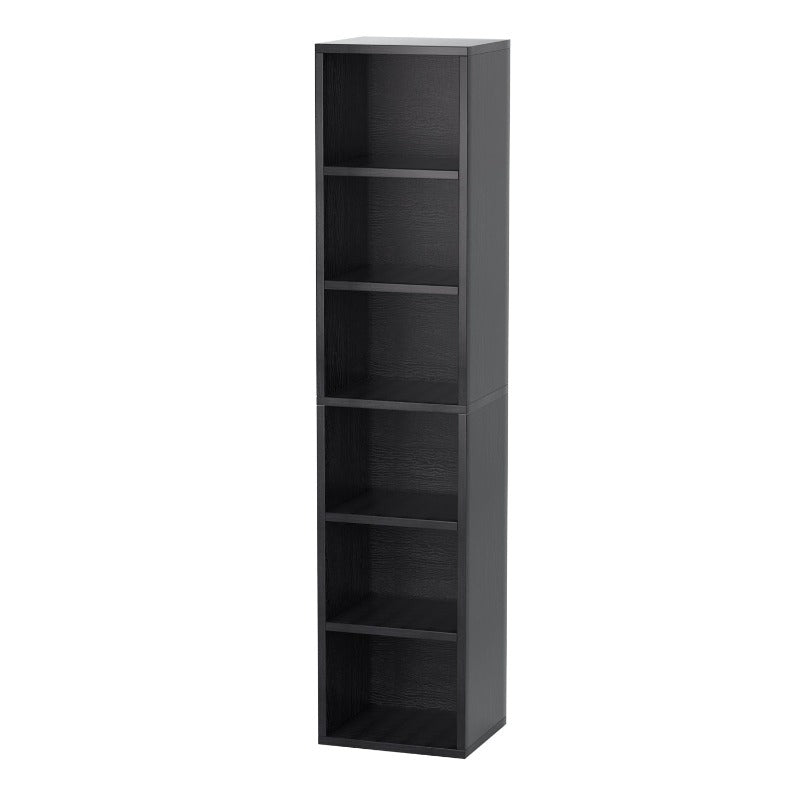 
                  
                    Tall Narrow Bookshelf, 6-Tier Cube Display Rack, Modern Corner Bookshelf with Storage Space, Storage Cabinet, Black
                  
                